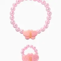 Набор детский &laquo;Выбражулька. Бабочки в горошек&raquo;, 2 предмета: браслет, кольцо, МИКС