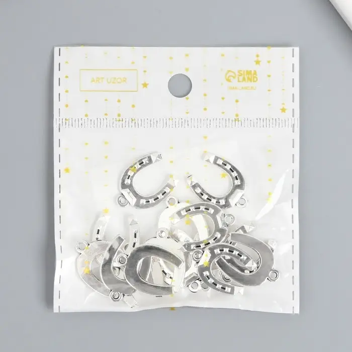 Металлический элемент, декоративная подвеска &laquo;Арт Узор. Подкова&raquo;, 1.6&times;1.8 см