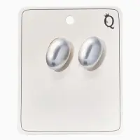 Серьги с жемчугом &laquo;Грейс&raquo;, вытянутый овал, серые в золоте