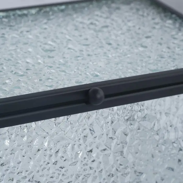 Шкатулка для украшений Wet Glass, органайзер с крышкой стеклянный, с зеркальным основанием, 14.5&times;8.5 см, прозрачная, чёрная