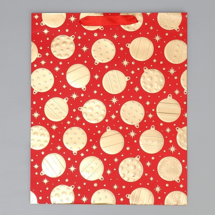 Пакет подарочный новогодний «Новогодние шарики» 32 х 26 х 10 см, Новый год Пакет подарочный новогодний «Новогодние шарики» 32 х 26 х 10 см, Новый год