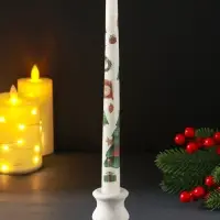 Свеча античная "Новый год" 255х22 мм, с декором Свеча античная "Новый год" 255х22 мм, с декором