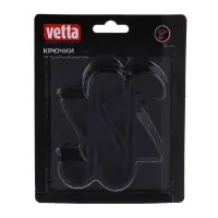 VETTA Крючки для ванной на радиатор обогрева, 4шт, полистирол, черный