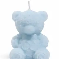 Свеча декоративная "Мишутка" 110 гр, 6х4,8х8 см, 6 ч, голубой