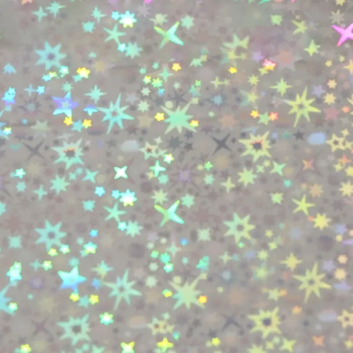 Пленка голографическая, Пленка голографическая, "Звёздное небо", серебро, 70 см х 1 м