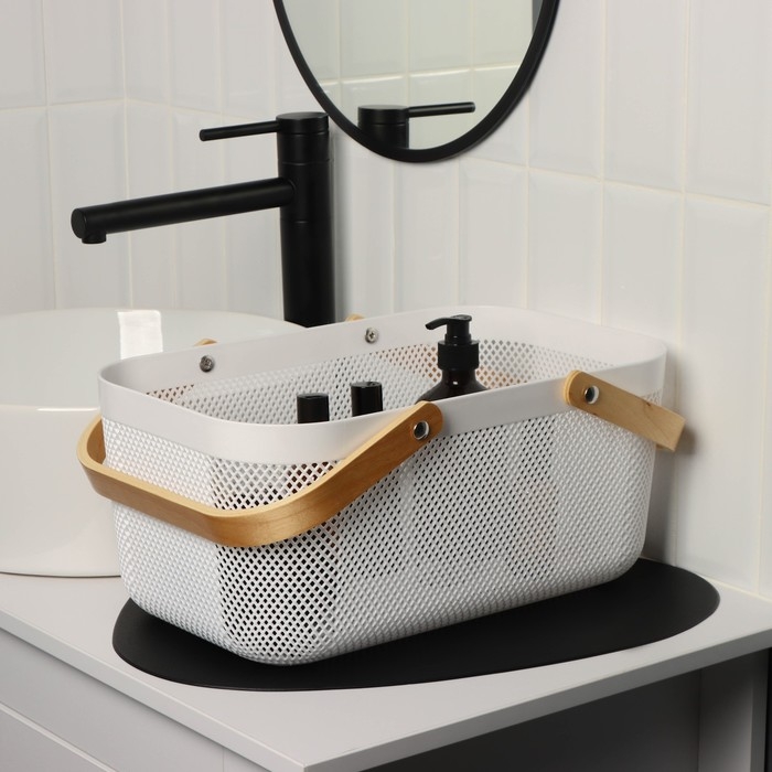 Корзина для хранения LaDо́m «Скандинавия», 39×24,5×18 см, цвет белый