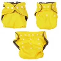 Многоразовый подгузник, угольно-бамбуковая ткань, 3-15 кг, цвет желтый, Крошка Я Многоразовый подгузник, угольно-бамбуковая ткань, 3-15 кг, цвет желтый, Крошка Я