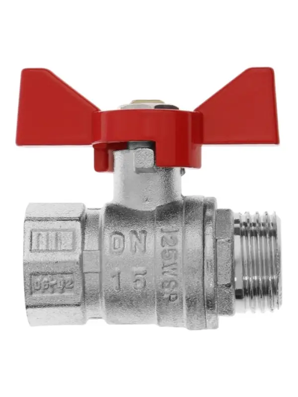 Кран шаровой ZEIN engr, наружная/внутренняя резьба 1/2", бабочка, цинк