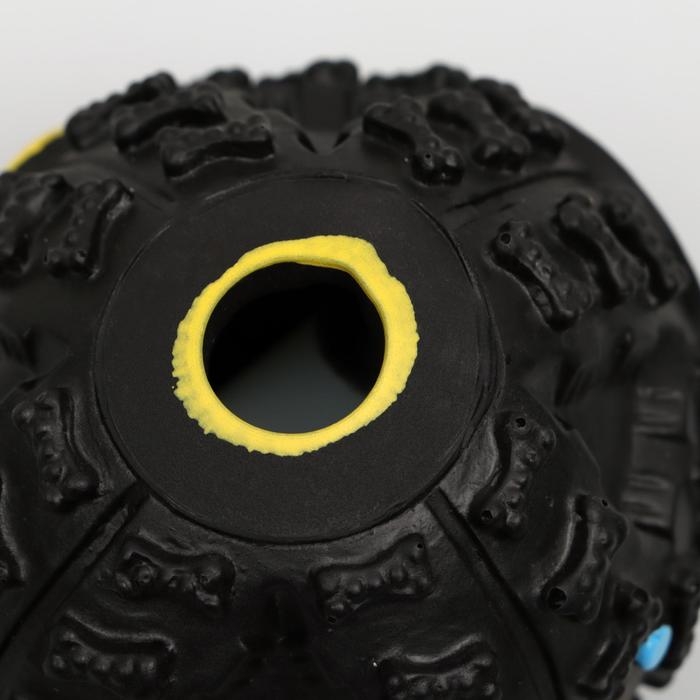 Квакающий мяч для собак, жёсткий, 7,5 см, чёрный Квакающий мяч для собак, жёсткий, 7,5 см, чёрный