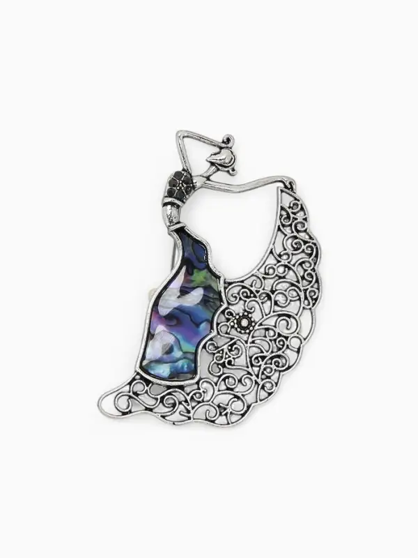 Брошь &laquo;Галиотис. Танцовщица&raquo;, разноцветная в чернёном серебре