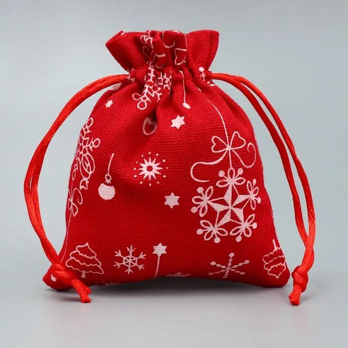 Мешочек подарочный холща «Морозко», 10 х 12 см +/- 1.5 см Мешочек подарочный холща «Морозко», 10 х 12 см +/- 1.5 см