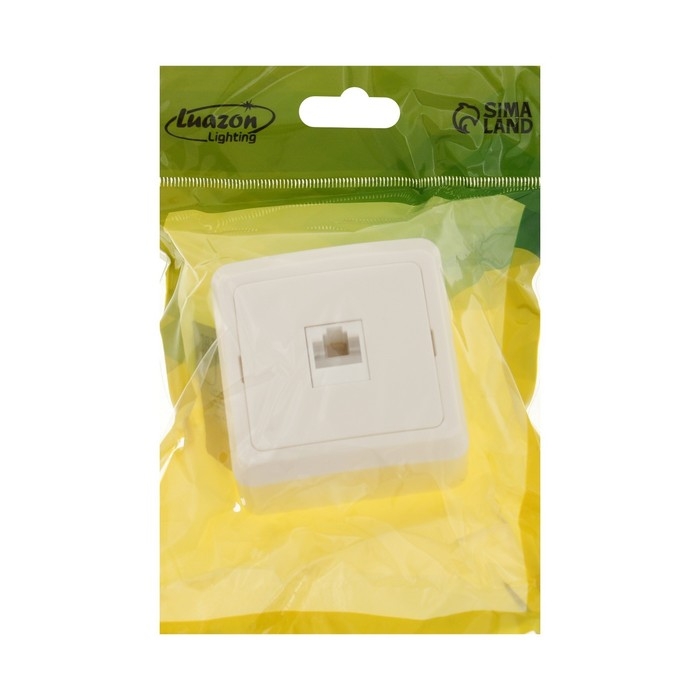 Розетка компьютерная одноместная Luazon Lighting  Розетка компьютерная одноместная Luazon Lighting "Лига", накладная, белая