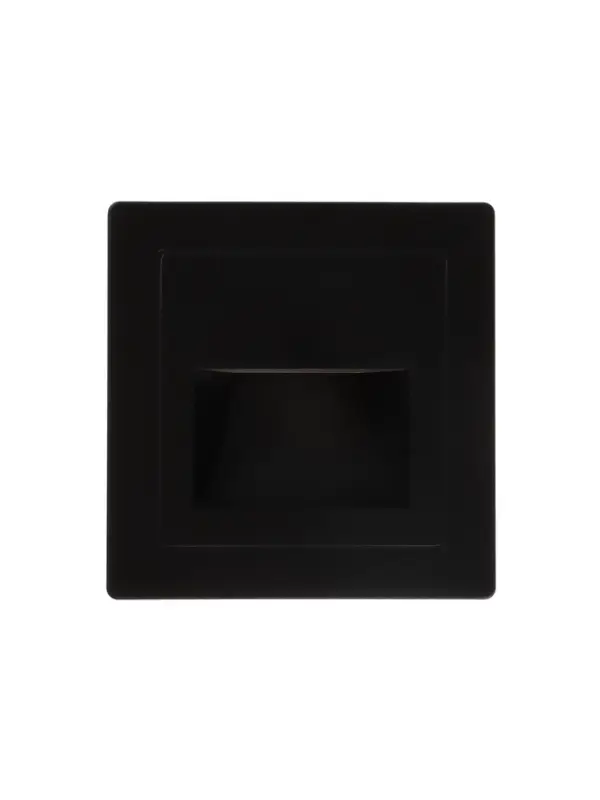 Встраиваемый светильник для лестницы, 1.5 Вт, 60 Лм, 3000К, 86&times;86 мм, IP20, 220 В, чёрный, свечение тёплое белое