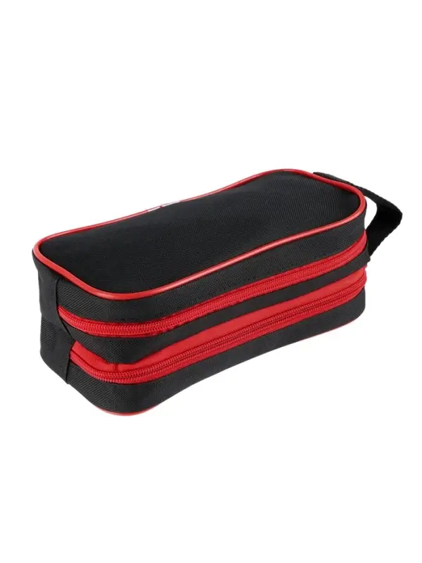 Пенал школьный Calligrata Black &laquo;Чёрно-красный&raquo;, мягкий, 2 отделения, 100&times;220&times;70 мм, объёмный, с ручкой