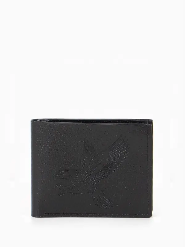 Портмоне мужское без застёжки, отдел для купюр, монет и карт, чёрное