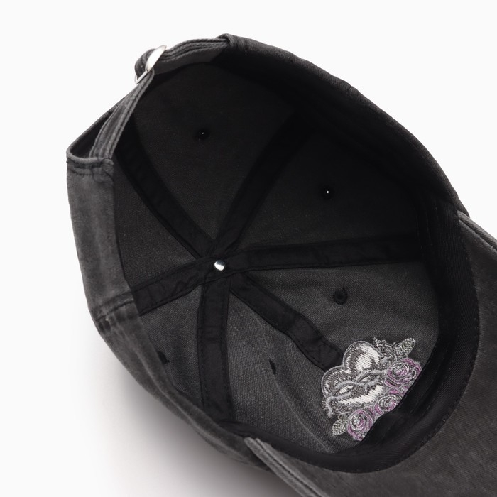Кепка женская "Сердце" MINAKU, цв. чёрный, р-р 58