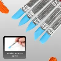 Набор кистей для рисования, 5 штук, круглые, латекс, маленькие