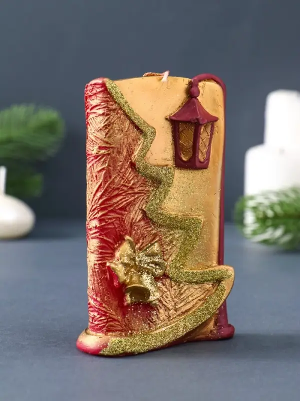 Свеча фигурная "Рождественская" 7,5х4х12 см, цв. золотой