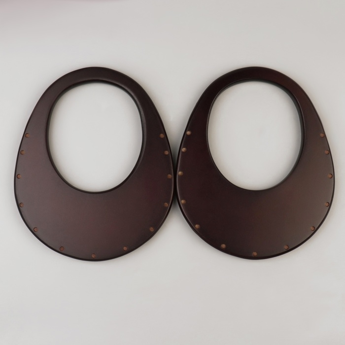 Ручки для сумки деревянные, d = 18 × 14,5 / 9 × 10,5 см, 2 шт, цвет коричневый Ручки для сумки деревянные, d = 18 × 14,5 / 9 × 10,5 см, 2 шт, цвет коричневый