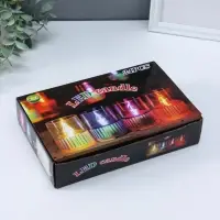 Светодиодная свеча LED - ночник RISALUX &laquo;Полосы&raquo;, 3&times;LR1130, прозрачный, перламутр, 3.7&times;3.7&times;4.5 см