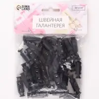 Фиксатор для шнура, двойной, d=5 мм, 11&times;33 мм, 30 шт., чёрный