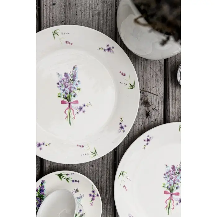 Тарелка обеденная Доляна &laquo;Лаванда&raquo;, d=25.3 см, фарфор, белая