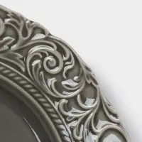Тарелка обеденная WY Floral Laceware, d=25 см, фарфор, серая
