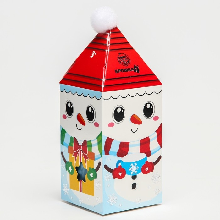 Подарочный набор развивающих, тактильных мячиков Крошка Я «Снеговик» с помпошкой, 2 шт., новогодняя подарочная упаковка Подарочный набор развивающих, тактильных мячиков Крошка Я «Снеговик» с помпошкой, 2 шт., новогодняя подарочная упаковка
