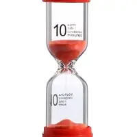 Песочные часы Happy time, на 10 минут, 4&times;12.5 см, красные