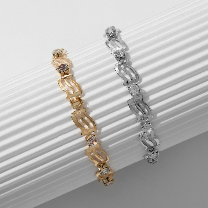 Браслет со стразами «Мерцание» волна, цвет МИКС, L=17 см Браслет со стразами «Мерцание» волна, цвет МИКС, L=17 см