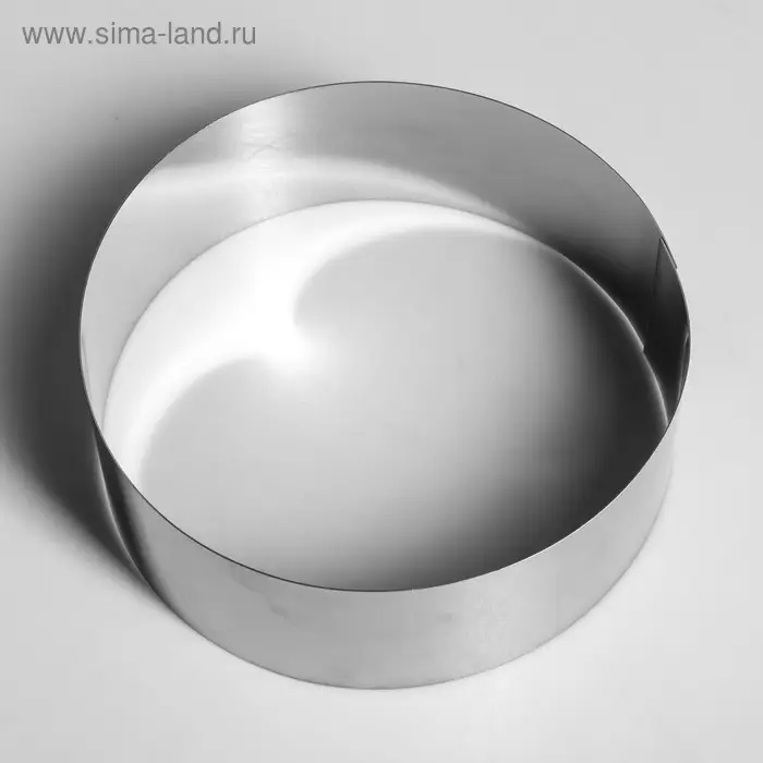 Форма для выпечки и выкладки «Круг», h=6,5 см, d=20 см, нержавеющая сталь Форма для выпечки и выкладки «Круг», h=6,5 см, d=20 см, нержавеющая сталь