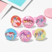 Кольцо &laquo;Выбражулька. Единороги&raquo;, фасовка 100 шт. рисунок МИКС, цвет МИКС, безразмерное