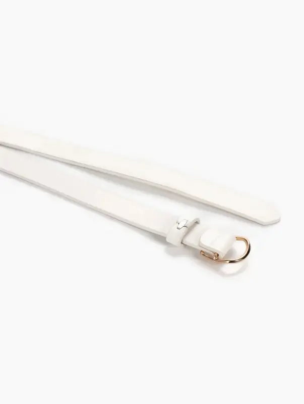 Ремень женский, 1.8&times;105 см, золотистая пряжка, белый