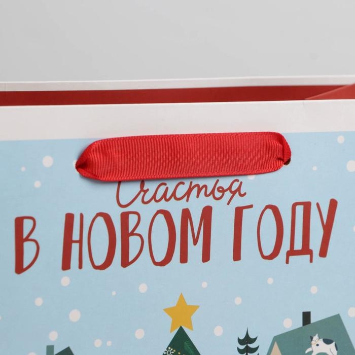 Пакет подарочный новогодний ламинированный «Новогодний город», ML 23 х 27 х 11.5 см
