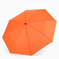 Зонт механический &laquo;Однотонный&raquo;, 3 сложения, 8 спиц, R=48/55 см, d=96 см, оранжевый