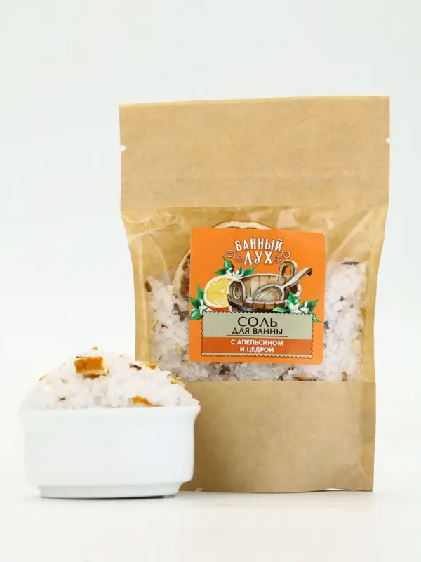Банный Дух Соль для ванны с апельсином и цедрой, 150 г.