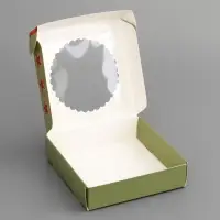 Коробка подарочная сборная с окном, упаковка, «С 23 Февраля», 11.5×11.5×3 см
