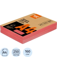 Бумага цветная Attache (А4,160г,&nbsp;красный интенсив) 250л/уп
