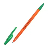 Ручка шариковая ErichKrause R-301 Orange Stick, узел 0.7 мм, чернила зелёные, длина линии письма 2000 метров, штрихкод на ручке