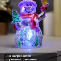 Ёлочная игрушка &laquo;Снеговик&raquo;, 11.5 см, от батареек LR1133&times;3, свечение мульти (RGB)