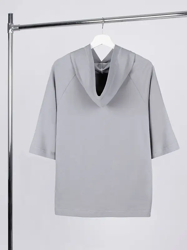 Футболка оверсайз унисекс с капюшоном Neofit, светло-серая, размер XS/S Футболка оверсайз унисекс с капюшоном Neofit, светло-серая, размер XS/S