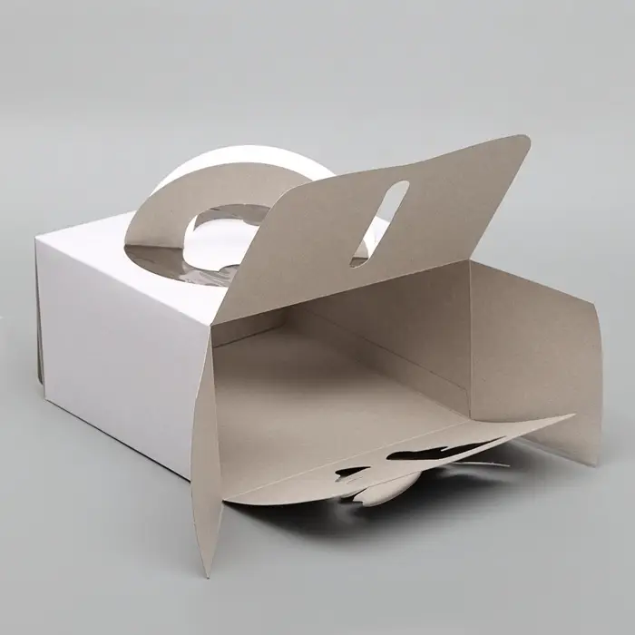 Коробка под торт без печати &laquo;Бабочка&raquo; 1 кг, белая, с ручками, 21&times;21&times;12 см