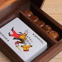 Шкатулка для хранения игральных карт, 12.5&times;12.5 см, дерево шишам, латунь