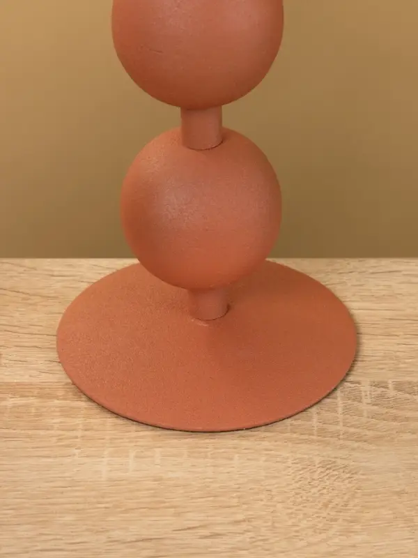 Подсвечник на 1 свечу текстурный  Подсвечник на 1 свечу текстурный "Терракотовый" с 3 сферами 10х10х25 см