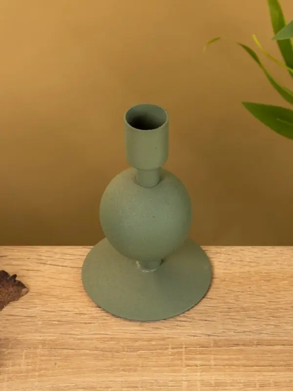 Подсвечник на 1 свечу текстурный "Болотный" с 1 сферой 7,5х7,5х11,5 см