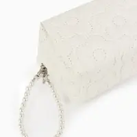 Косметичка дор Цветок 17*6*9, отд на молнии, молочный