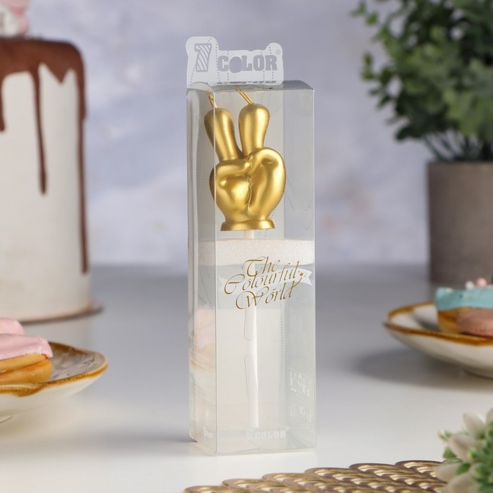 Свеча в торт Свеча в торт "Мне два", золотая, 5 см