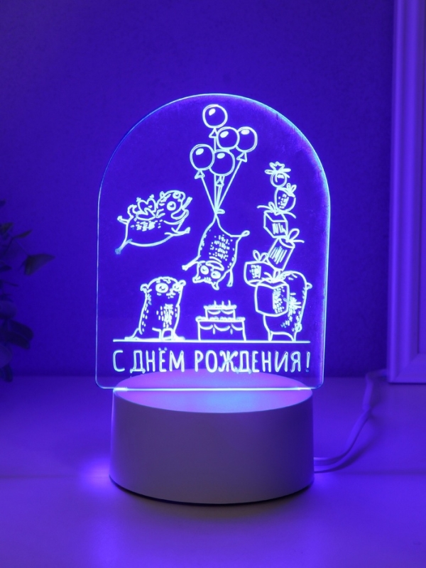 Светильник Светильник "Мопсы" LED RGB от сети RISALUX 9,5х11,8х17 см