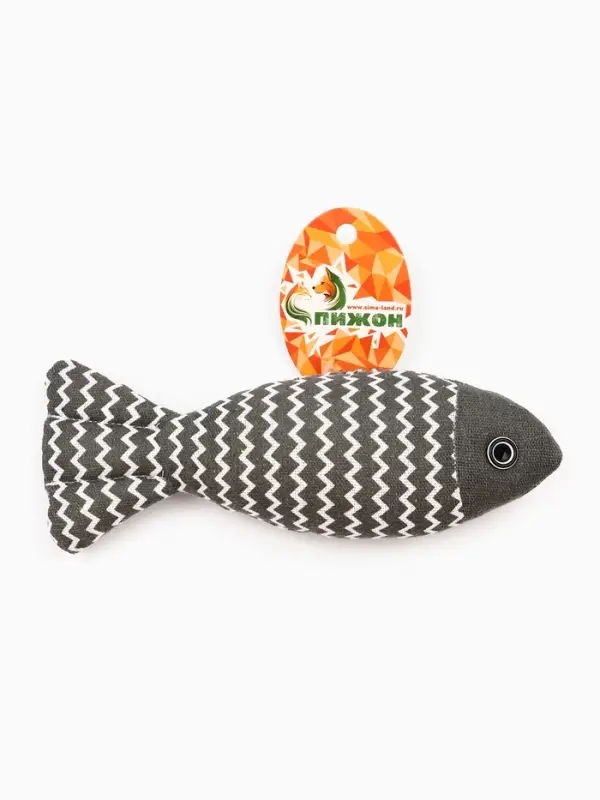 Игрушка для кошек &laquo;Рыба моей мечты&raquo;, 21 см, с кошачьей мятой, серая