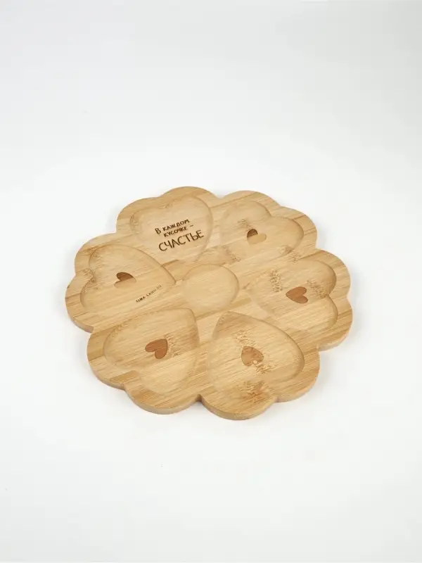 Менажница в форме цветка «Любовь», бамбук, 25 см